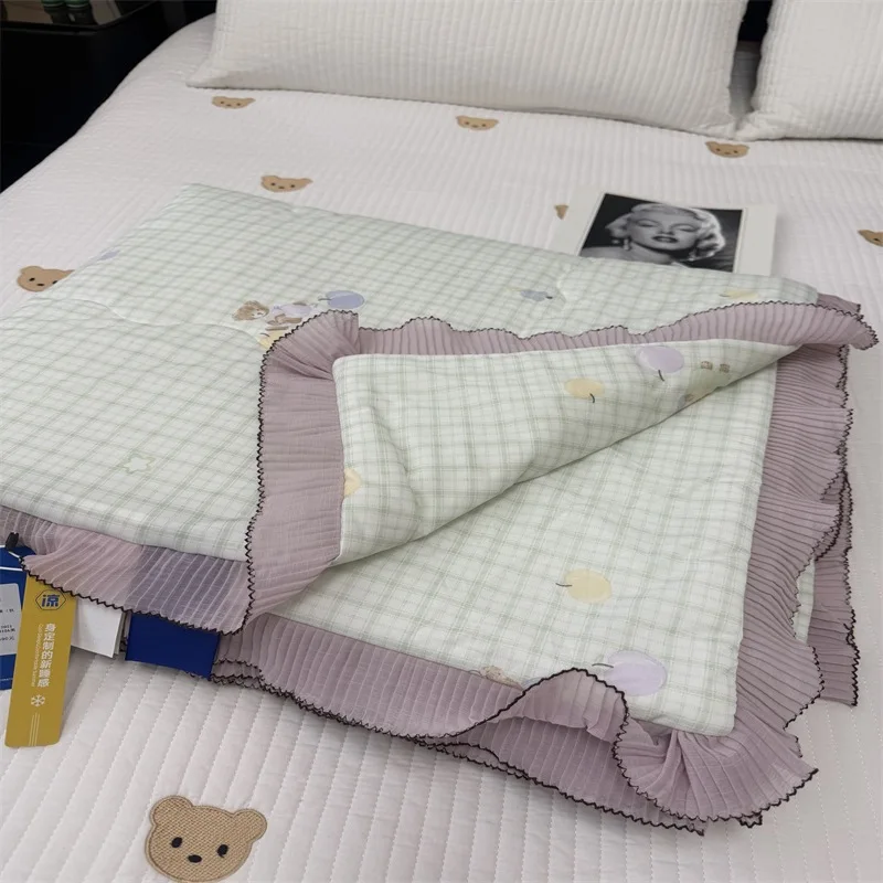 new-cute-printed-summer-cool-quilt-200x230cm-skin-friendly-air-condition-quilt-with-lace-soft-silky-blanket-for-naked-sleeping