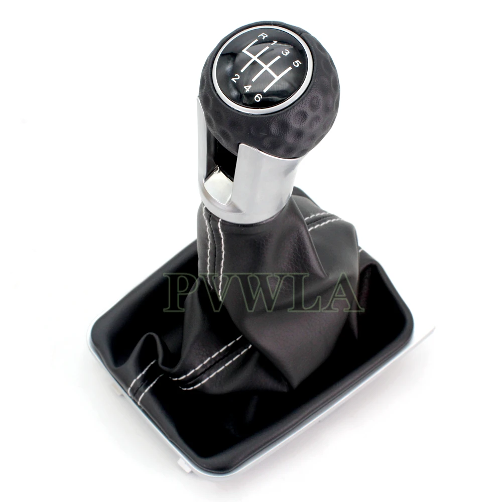 6 Speed Manual Stick Gear Shift Knob with PU Leather Boot For Golf 7 LHD 2013 2014 2015 2016 2017 GTI GTD