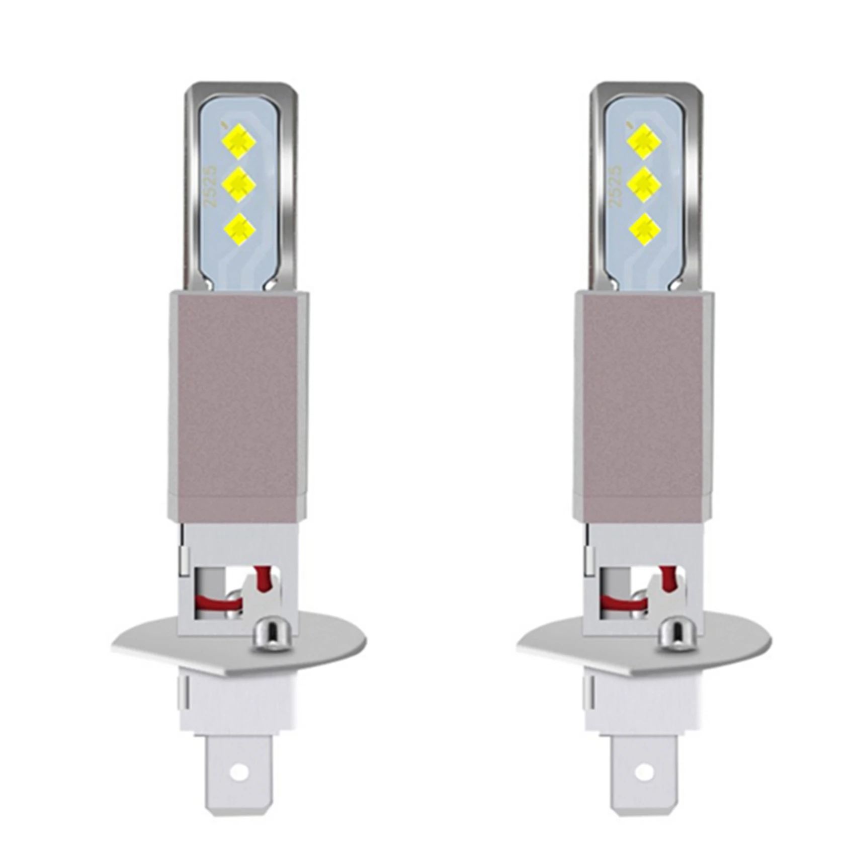 2Pcs H1 LED Bulbs Motorcycle Headlight 20000LM 6000K White Light 80W 6SMD Bulbs Car Fog Lamp Turn Signals