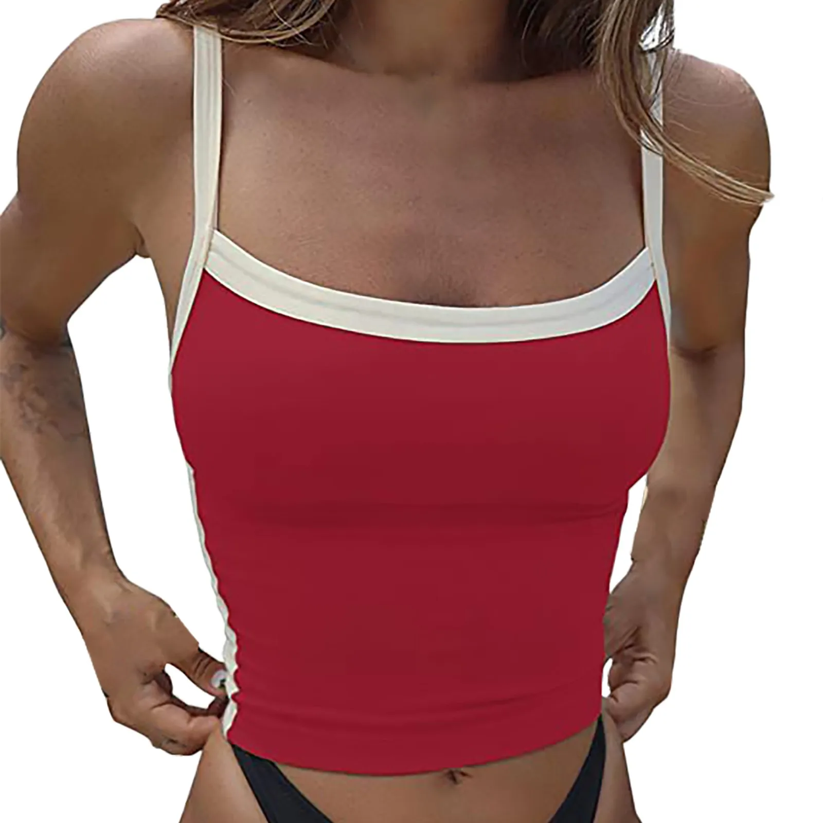 

Women's Basic Summer Scoop Neck Sleeveless Shirts Workout Tank Tops Scoop Neck Top Women