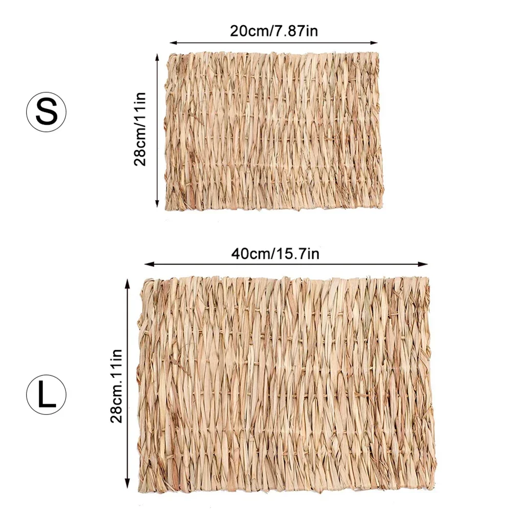 Pet Grass Mat Rabbits Bunny Mat Natural Straw Bedding Resting Cage Mat For Guinea Pig Parrot Chinchilla Hamster Rat
