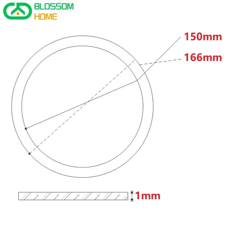 Diametro 166 mm, foro interno 150 mm, spessore 1 mm Misuratore angolare quadrante Cerchio meccanico da 360 gradi Piastra decorativa in acciaio