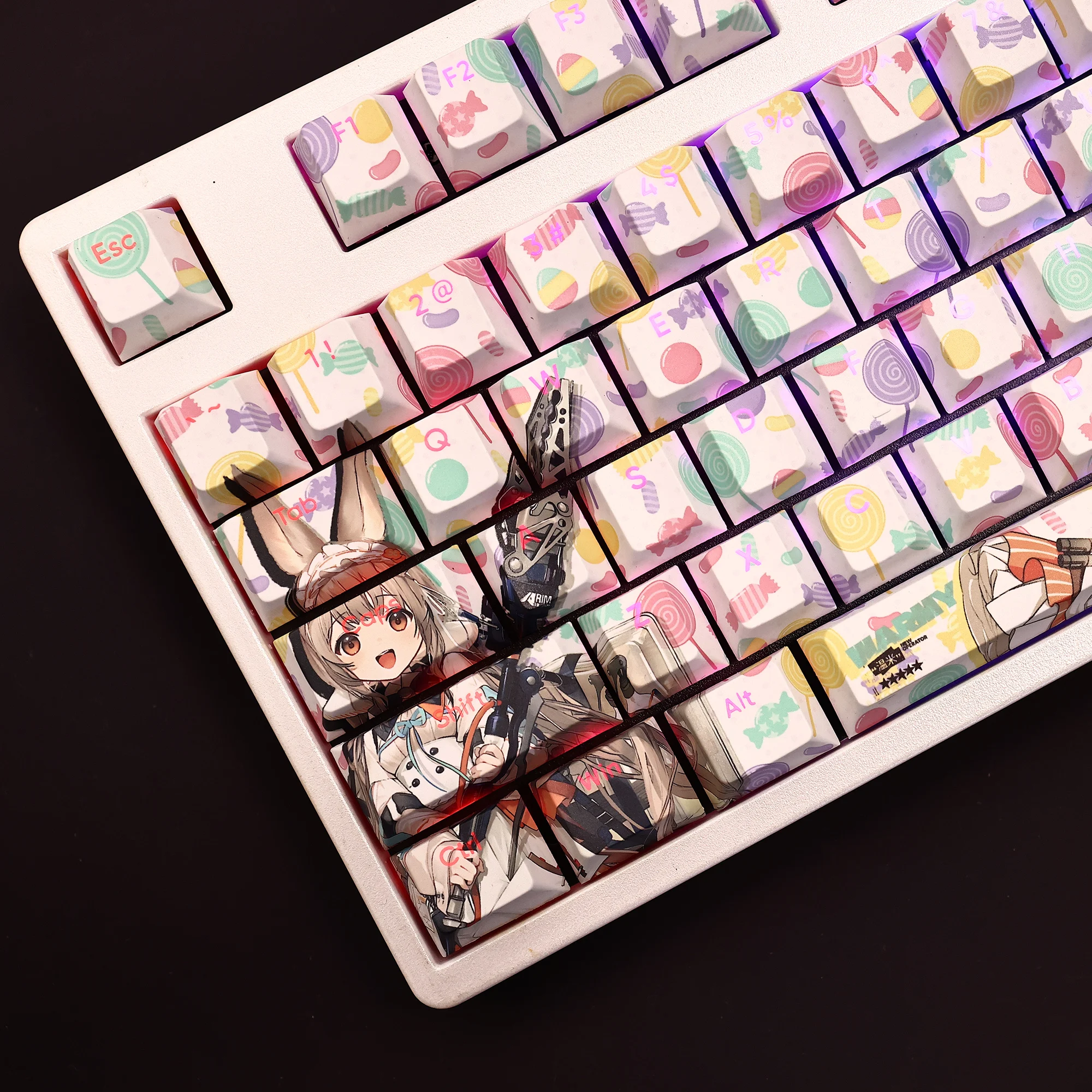 108Keys/Set  Anime Game Arknights Warmy PBT Keycaps Anime Games Girl Key caps Cherry Height for DIY Mechanical Keyboards