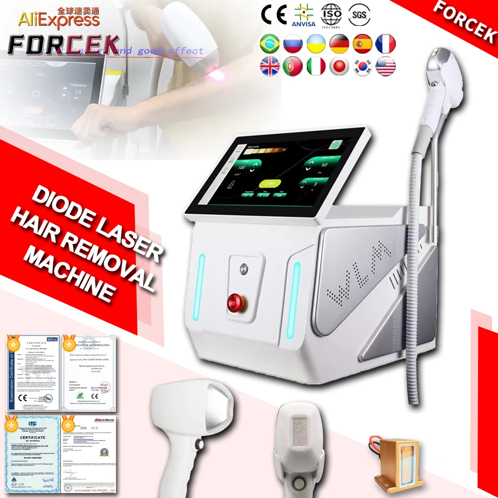 Portable Diode Laser Hair Removal Machine 755 808 1064nm Laser Hair Removal Titanium Laser Hair Removal