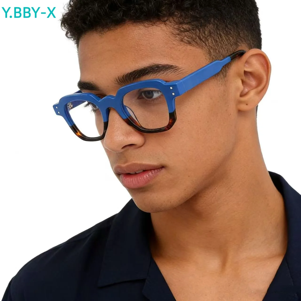 

Y.BBY-X Square Myopic Glasses Men Eyeglasses Frame Prescription Spectacle Diopter 0 -0.5 -0.75 -1.0 To -6.0