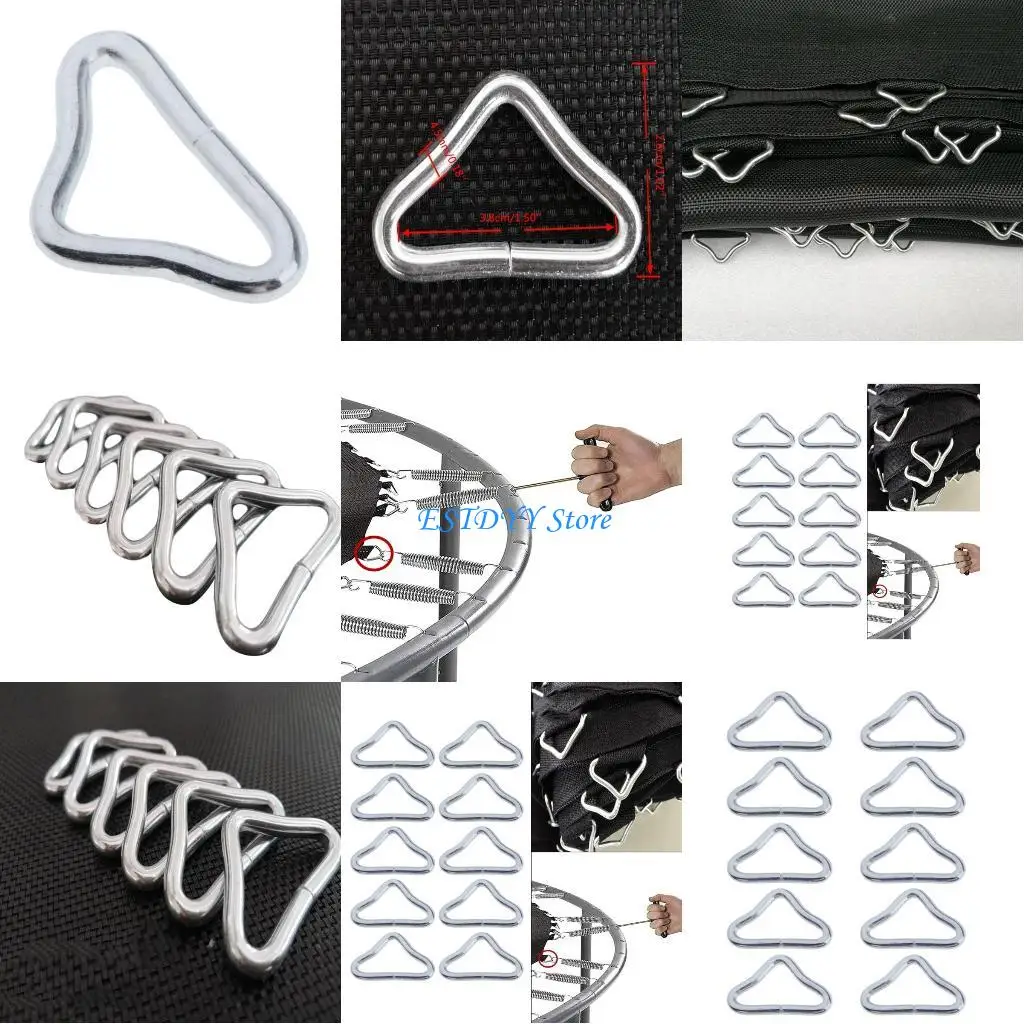 

G6DE 10 шт. треугольные стальные кольца пряжки 1,5 "кольца-петли V-образные кольца ремешок коврик для батута замена запасных для