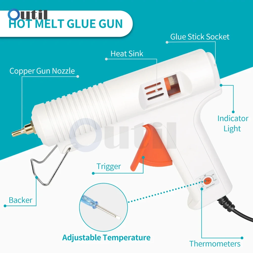 120W 110-240V Hot Melt Glue Gun For Car Dent Puller Heating Up Craft Repair Tools Temperature Adjustable Automotive Accessories