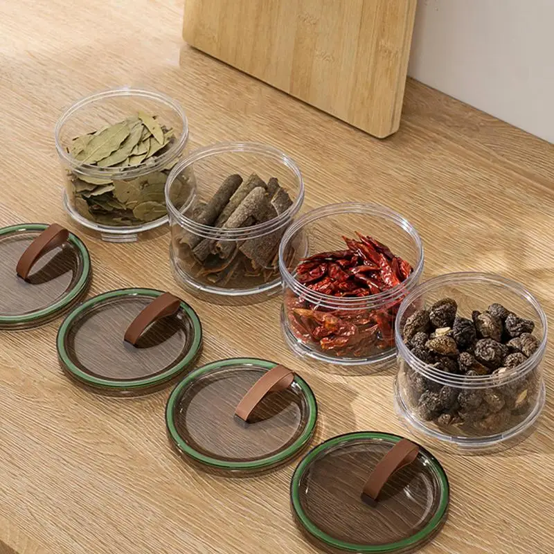 

Seasoning Jars With Lids Airtight Seasoning Containers Airtight Stackable Bottle Organization Space-Saving Design For Home Dish