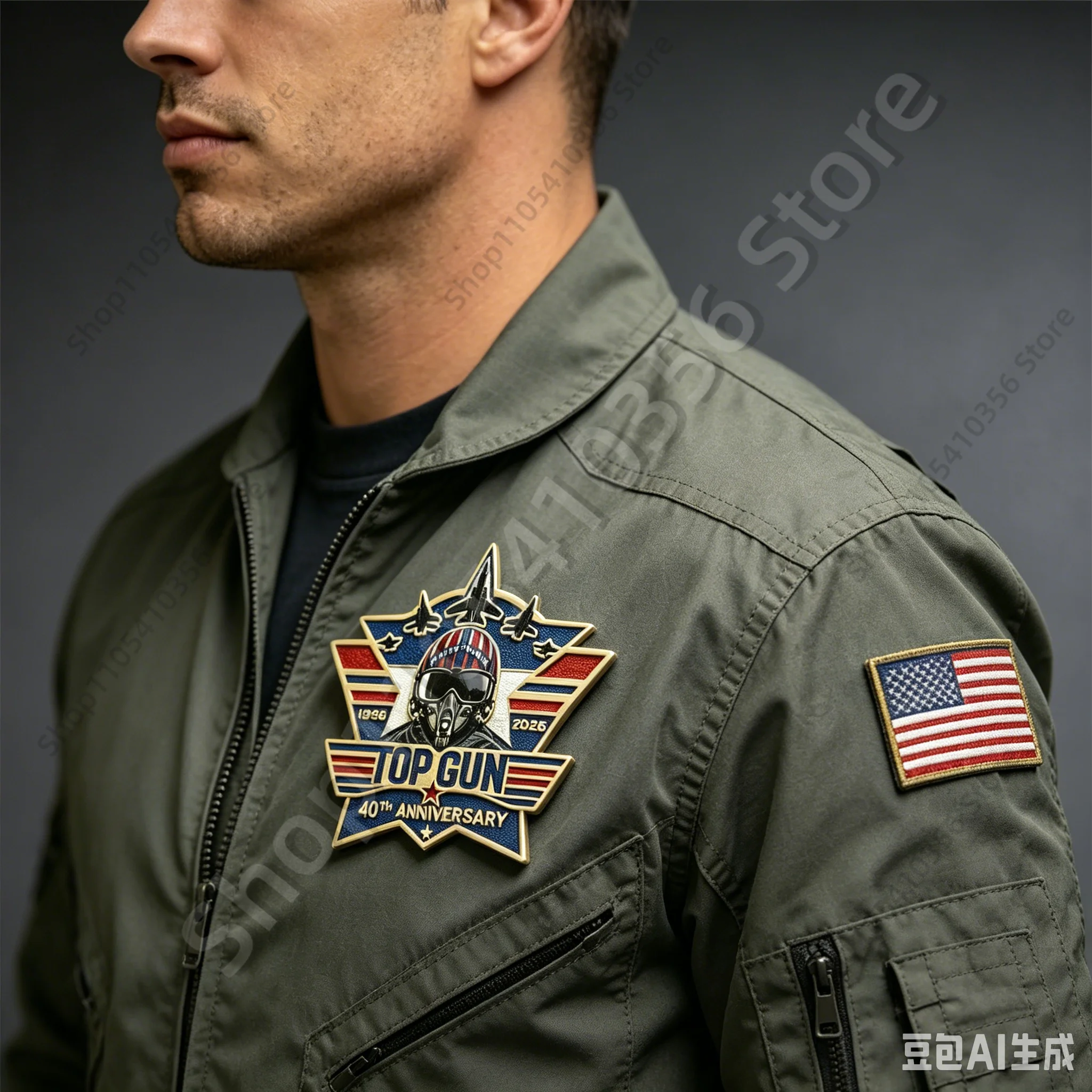 Top Gun 40th Anniversary Commemorative Set Pilot Metal Badge