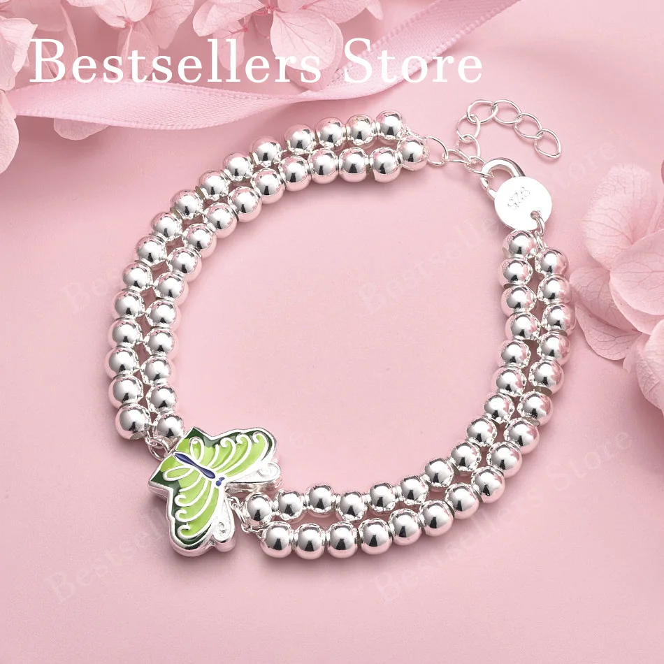 

Изысканный браслет-бабочка из стерлингового серебра 925 пробы, 8 дюймов, модные женские украшения для свадебных торжеств.