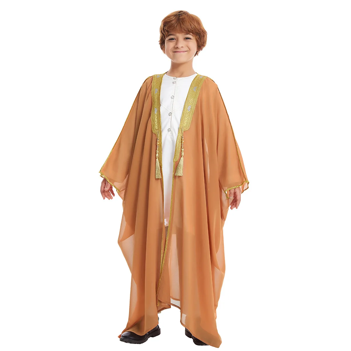 Muslim Boys Robe Dishdasha Children Abaya Prayer Kaftan Ramadan Morocco Jubba Modest Islamic Dubai Saudi Kimono Abayas Thobe