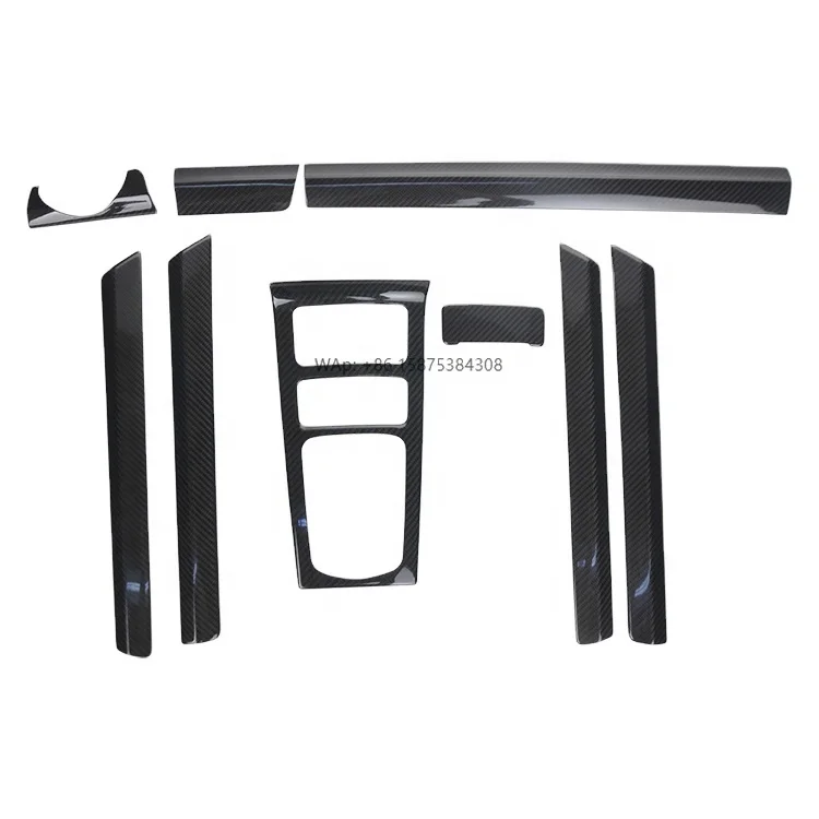 

9pcs Real Dry Carbon Fiber Auto Interior Trims Dash Cover Center Console Panels for Cayenne 2014-2017