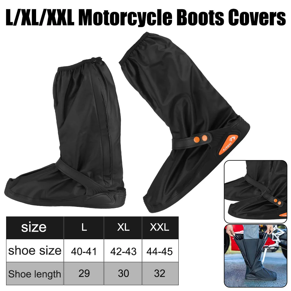 For Rainy Snowy Day Non-Slip Boot Covers 1 Pair L/XL/XXL Size Motorcycle Scooter Bike Rain Shoes Cover Unisex Shoes Protectors