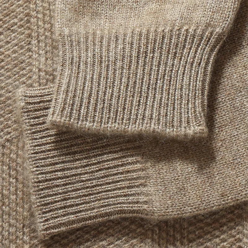 100% الماعز سترة الكشمير المعنقة الرجال س الرقبة متماسكة البلوز 2025 الخريف/الشتاء جديد رشاقته طويلة الأكمام بلايز الأعمال ملابس رجالية غير رسمية #6