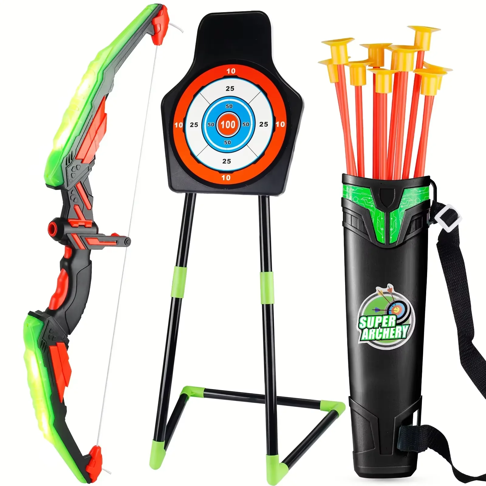 LED Archery Toy Set, 1-Piece Kit for Outdoor Adventure, Competition, Party Props, Christmas, Halloween, Thanksgiving Gift