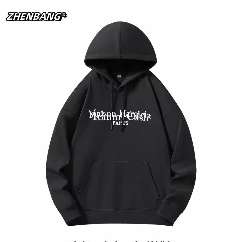 

Men's Sweater MM6 Letter Printing Men's and Women's Pure Cotton Sweater Outdoor Sports Thickened Hoodie Explosion