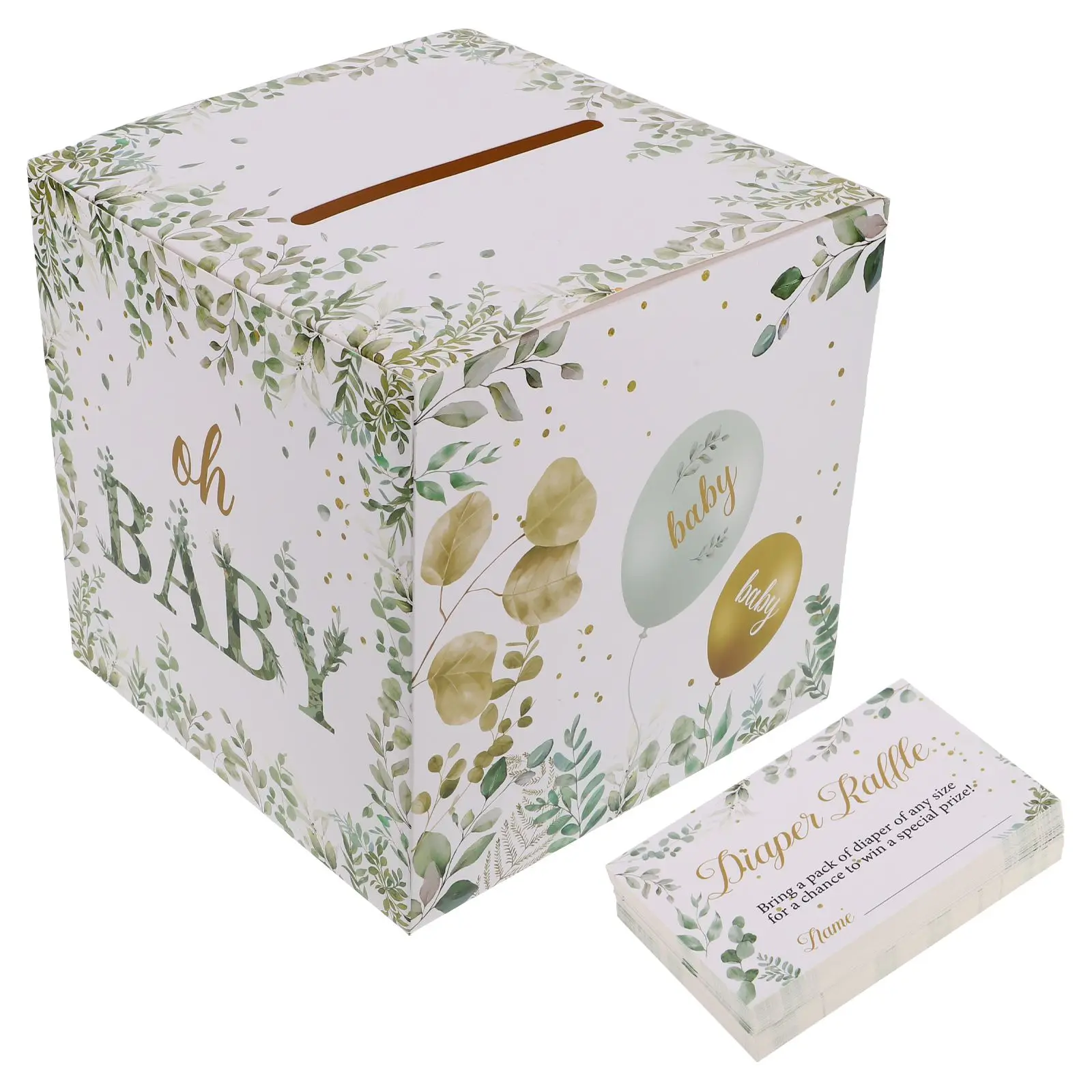 

Lottery Game Set Diaper Raffle Tickets Decorative Boxes Baby Shower Party Bridal Prizes Gender Reveal Flower Woodland