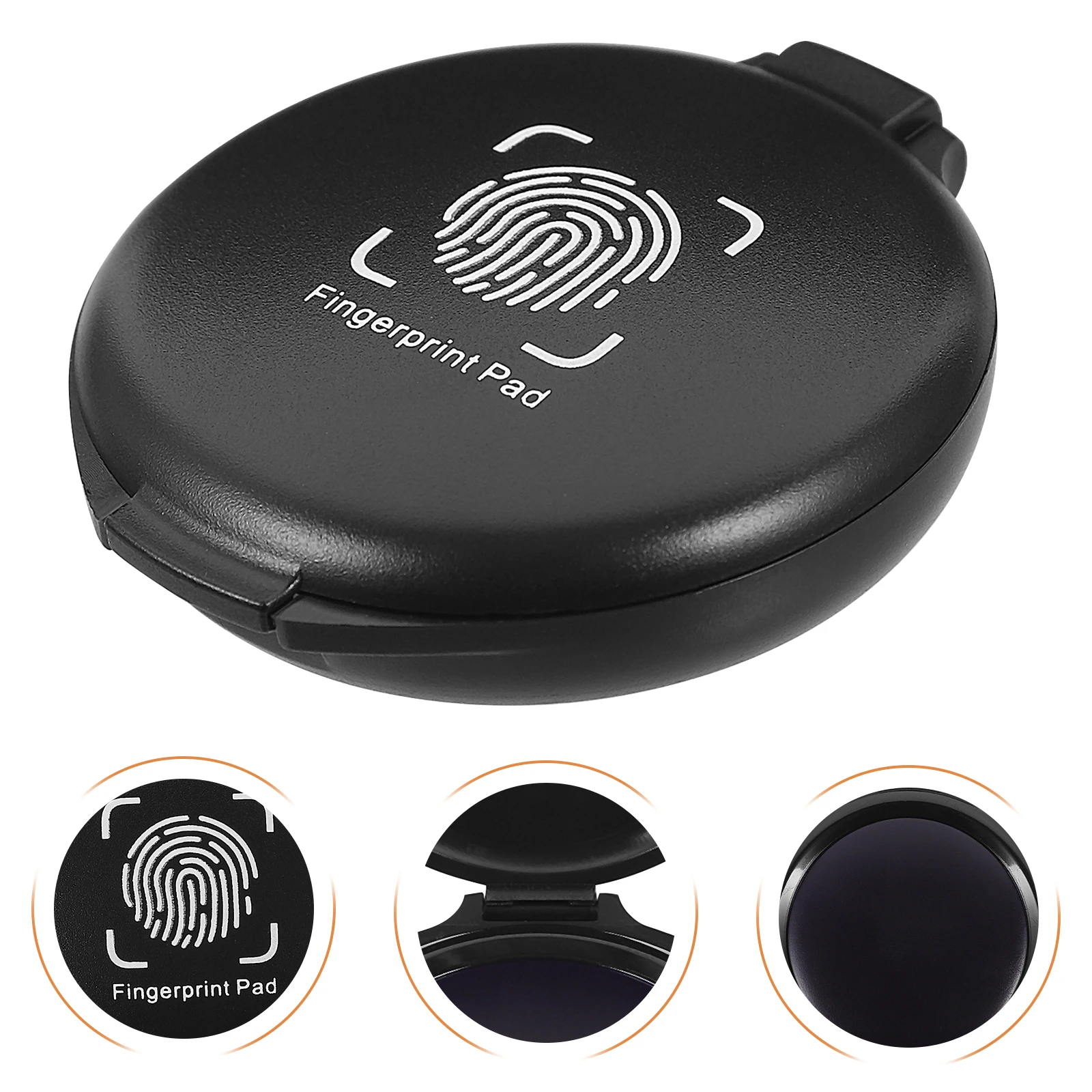 Portable Fingerprint Ink Pad Handheld Accessories Document Stamping Sponge Office