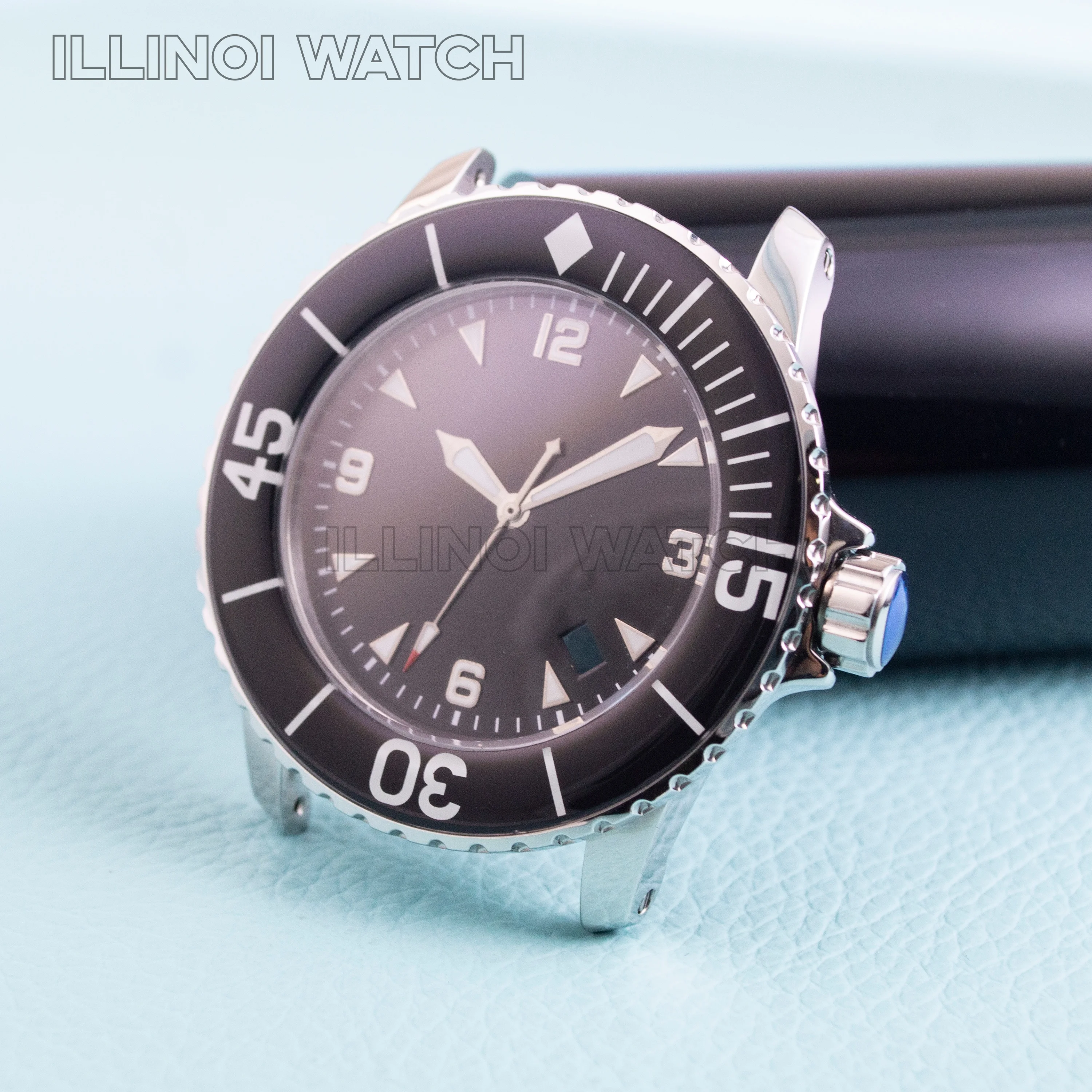 

Stainless Steel NH35 Case Dial for Fifty Fathoms Case 45mm Watch Case Dial Hands 100m Waterproof for NH35 NH36 Movement Parts