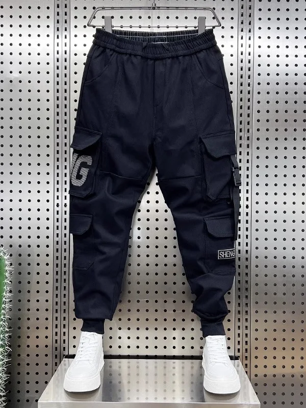 

Trendy plus Size Work Pants with Multiple kets Harlan Cuffed Long Trousers for Men And Women Summer Casual Loose Fit Pants