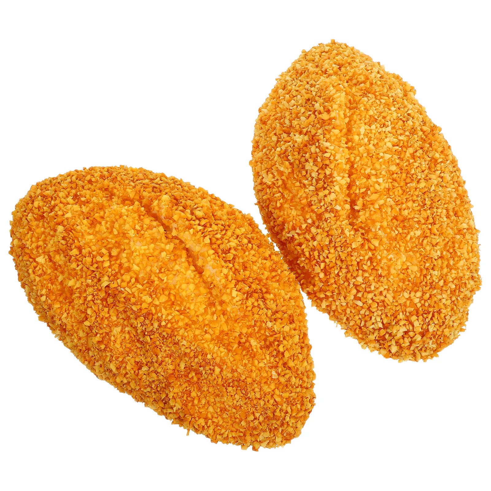 2Pcs PU Fake Bread Ornament Realistic Texture Color for Kitchen Decor Shop Window Display Photography Prop Artificial Food