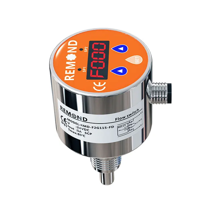 Factory Direct Stainless Steel Pump Flow Switch 4-20mA Output Digital Flow Sensor for Liquid 100Bar Pressure Threaded