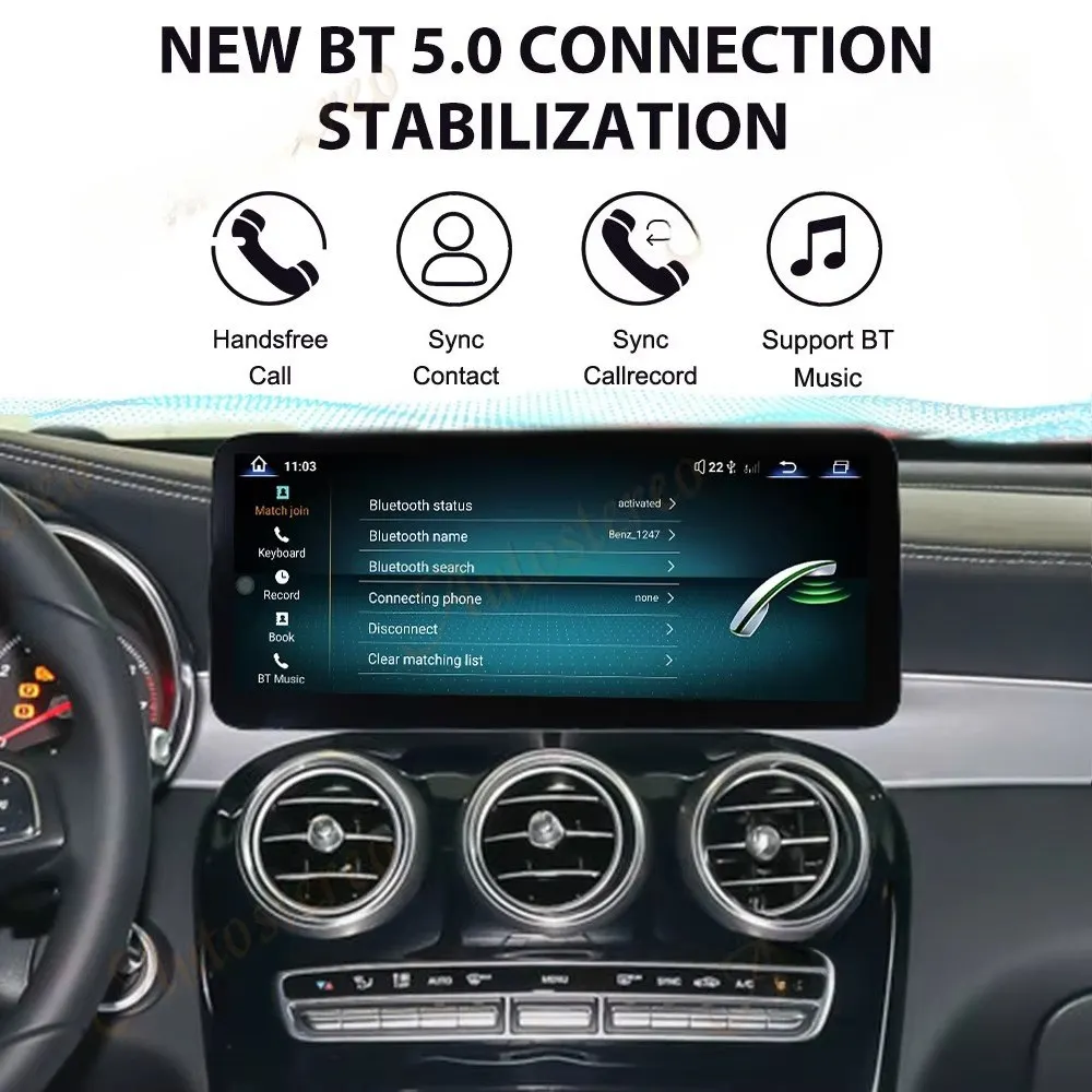 12.3 Inch Android 13 for GLC C Class 2016-2018 Car Radio  Navigation Head Unit Multimedia Player