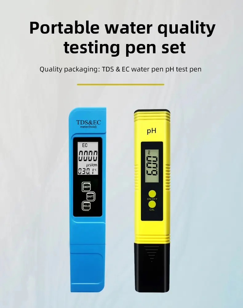 Digital pH and TDS Meter Combo High Accuracy pH Meter TDS EC Tester Water Quality pH EC Tester for Aquarium RO System Lab