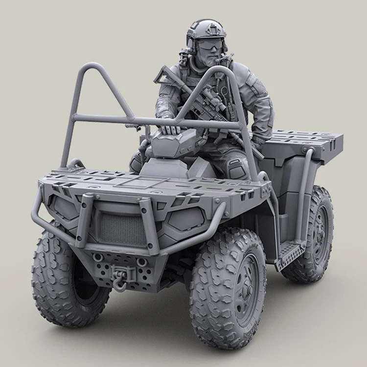 1/35 US Special Forces modern ATV rider with Mk18, Do not include a car, Resin Model Soldier GK, Unassembled and unpainted kit