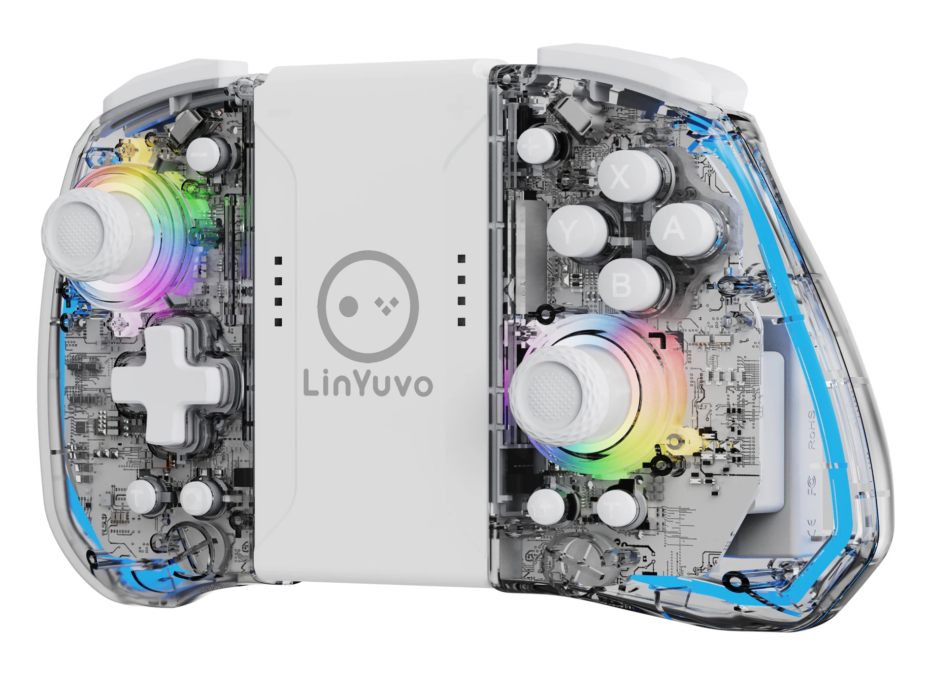 LinYuvo Split Handle KS40 for Switch with Dual Vibration,Colorful Light,Six-Axis Motion Sensing Function & Macro Keys