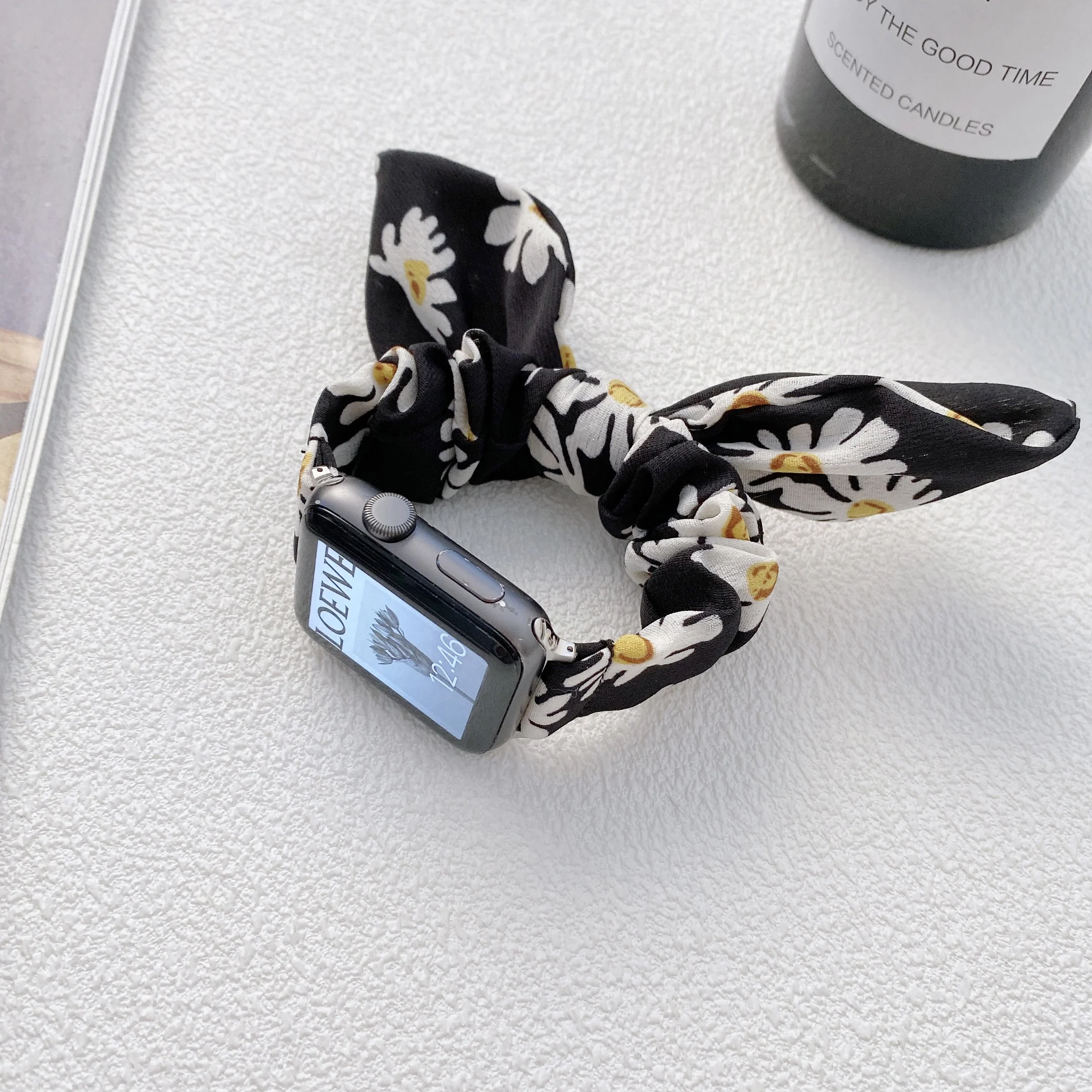 Fabric Wristband for Apple Watch 38/42mm 5 4 3 2 Ladies Butterfly Bow Strap 40/44mm for iWatch Band 8SE 7 6 49Ultra 41/45mm Loop