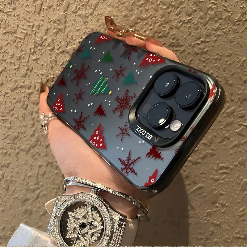 حافظة هاتف من مادة البولي يوريثان الحراري المطلية بالليزر لعيد الميلاد، مناسبة لهاتف آيفون 17 إير برو ماكس آيفون 16 15 14 13 12 11 XS Xr X 7 8 12/13 Mini Plus Pro Max Se هدية عيد ميلاد/عيد الحب/صديقة