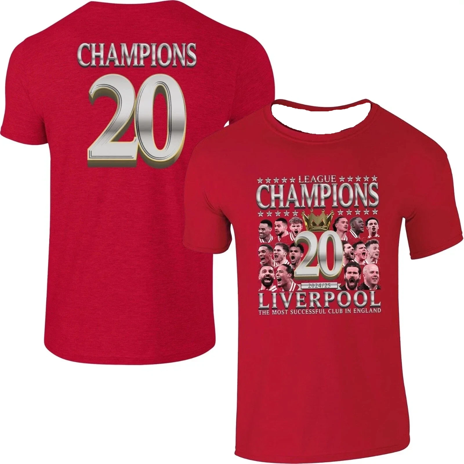 Camisetas de manga corta del mismo estilo para hombres y mujeres, uniformes de fútbol, ropa deportiva, camisetas del campeón de Liverpool, Harajuku
