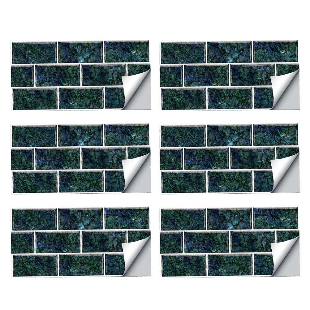 

6 Pcs Tile Stickers Waterproof Wall Floor for Resistant Kitchen Decoration Adhesive Vinyl Self-adhesive Wallpaper Removable