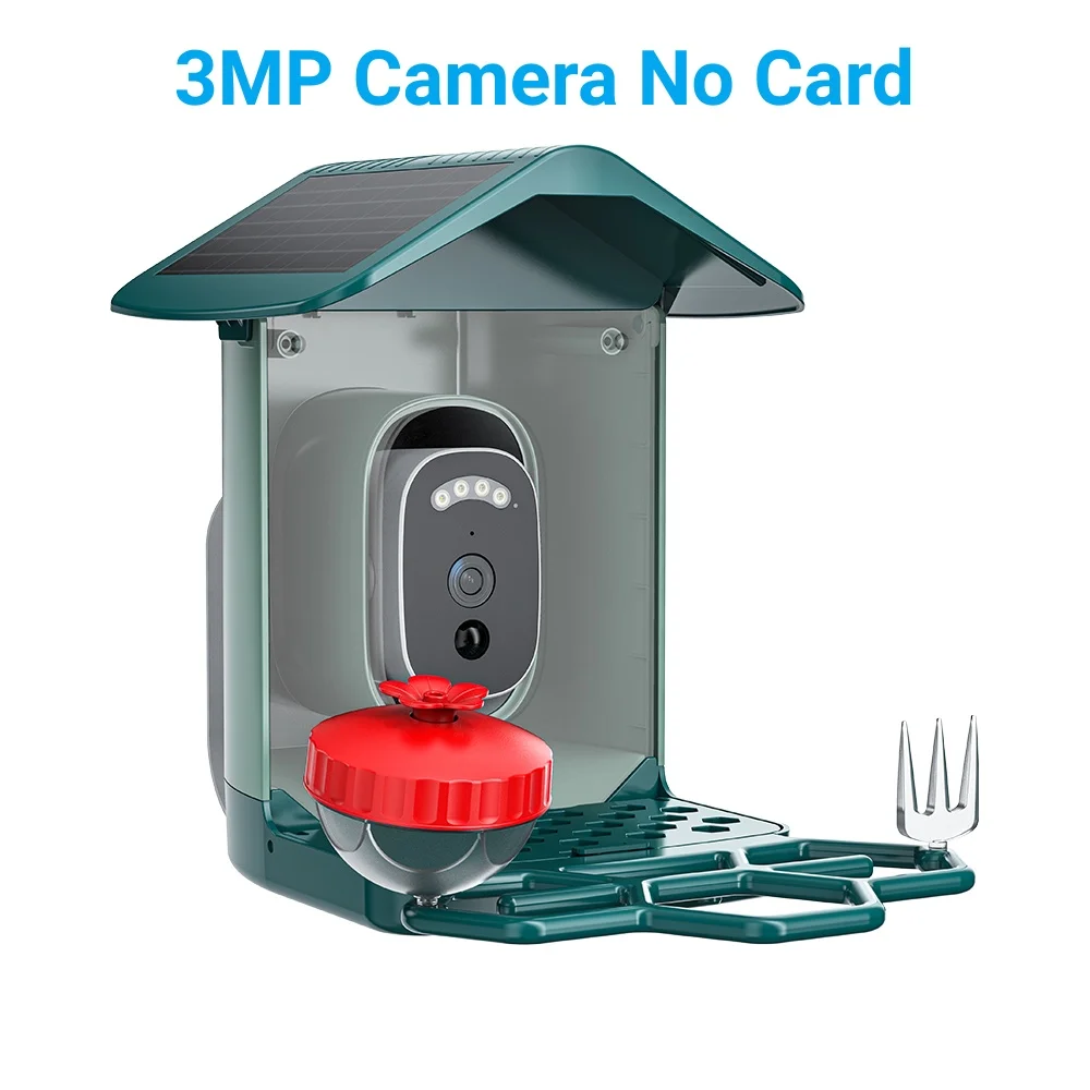 JOOAN 5MP Solar Smart Vogelvoederkamera WiFi Draadloze Vogelobservatiecamera AI Vogelherkenning Tweerichtingsaudio IP66 Waterdicht