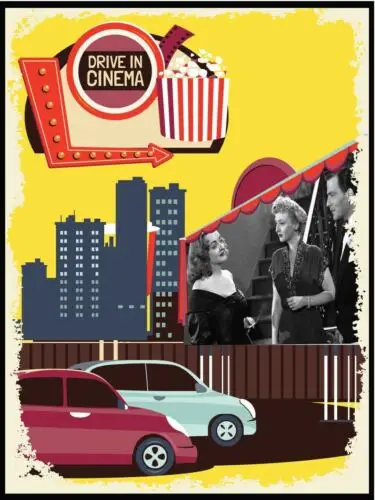 Metal plaque vintage retro style Drive In Cinema Classic tin door sign sign