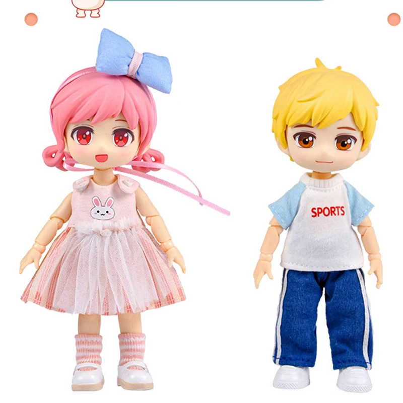 

New YMY overall doll OB11 joint doll body clothes shoes GSC doll head cute boy girl toy 1/12bjd ball joint doll