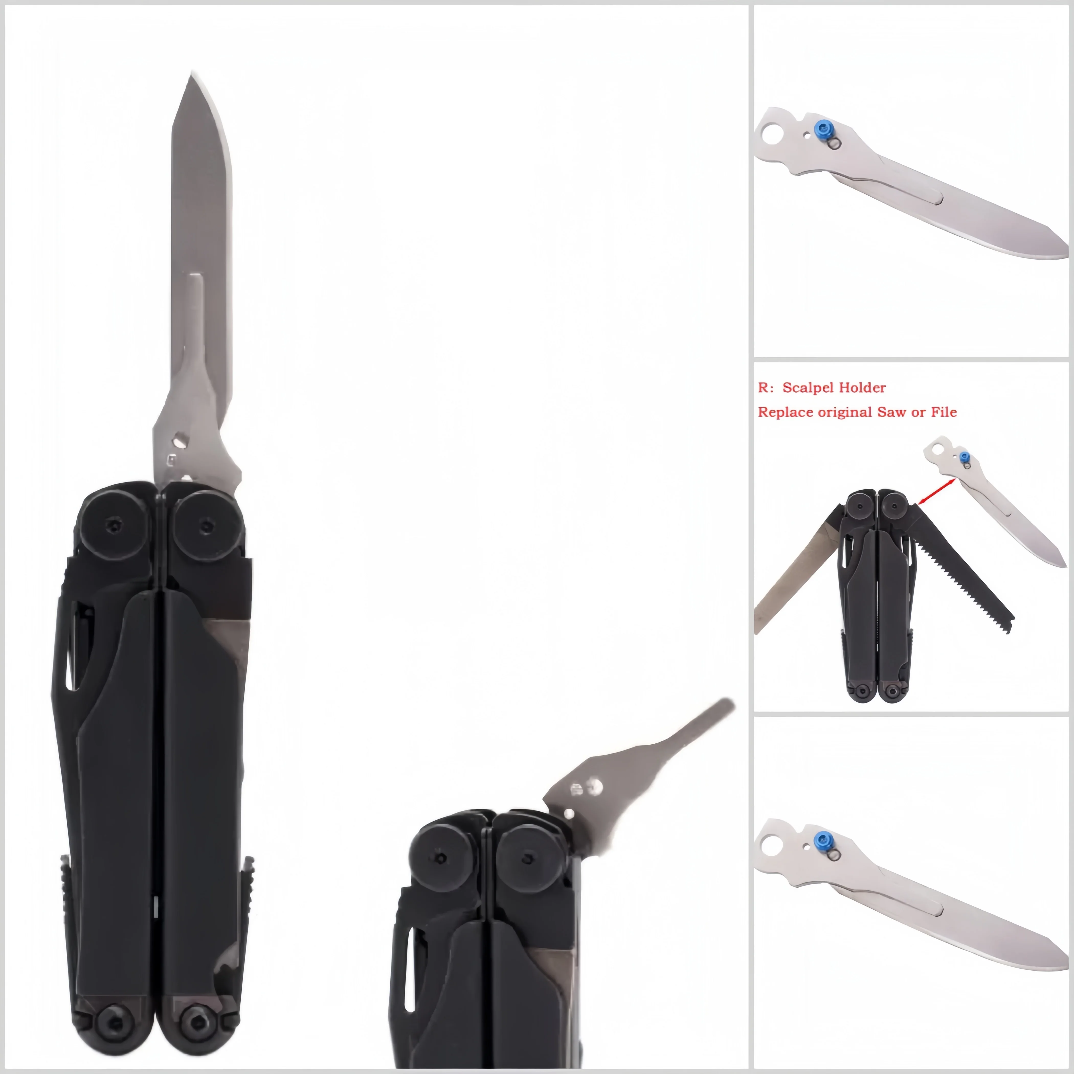 1 pcs Adapter No.60 Surgical Blade Scalpel Handle with Thumb Grip For Leatherman Charge TTI Wave Signal CNC DIY Accessories