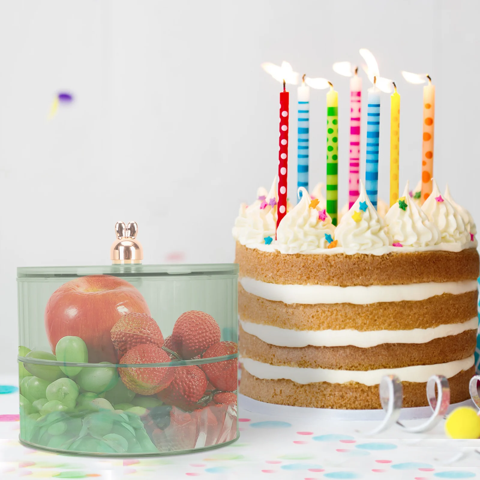 

Fruit Tray Large Capacity Clear Plastic Serving Plate Multi-Layer Snack Storage Tray For Kitchen Coffee Table Decorative