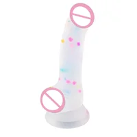 Confetti Dildo Realistic Clear Silicone Dildo, with Strong Suction Cup for Hands-Free Play, Realistic Penis for Women and Couple - Image 5
