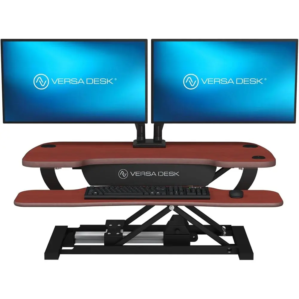 36 Electric Desk Converter - Push-Button Adjustable Sit-Stand Desk Riser with Wide Keyboard Tray