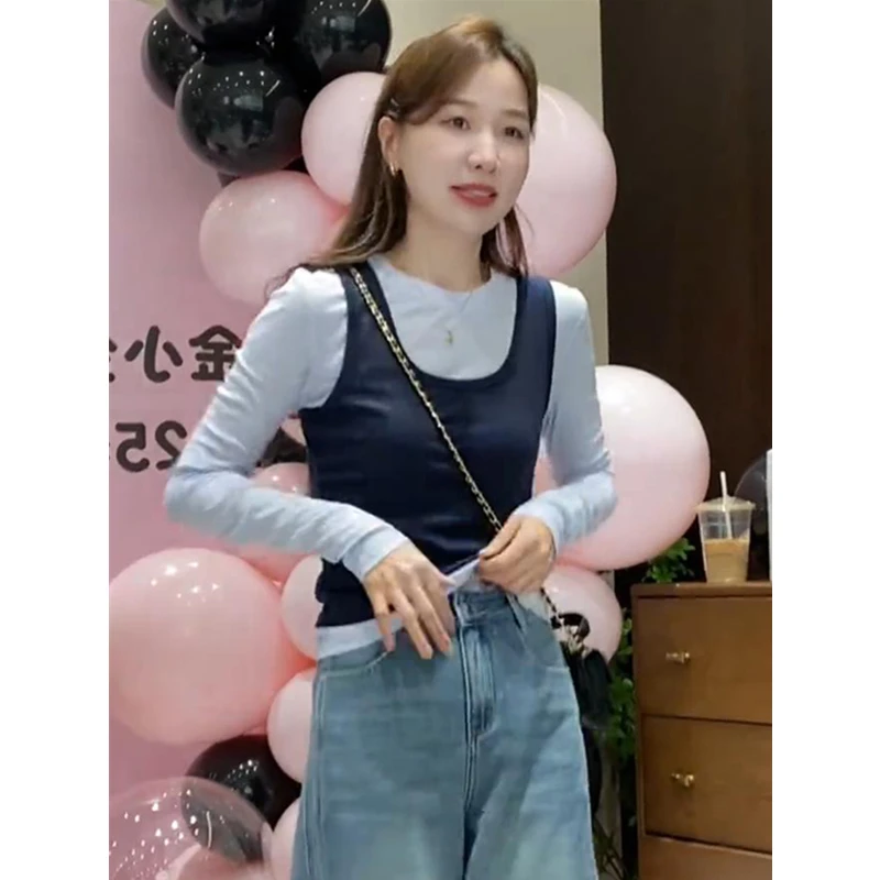 

Long Sleeved T Shirts Girls Womens Winter Plush Velvet Jacquard Stand Collar Patch Pocket Embroidered Layered Clubwear Cozy Tees