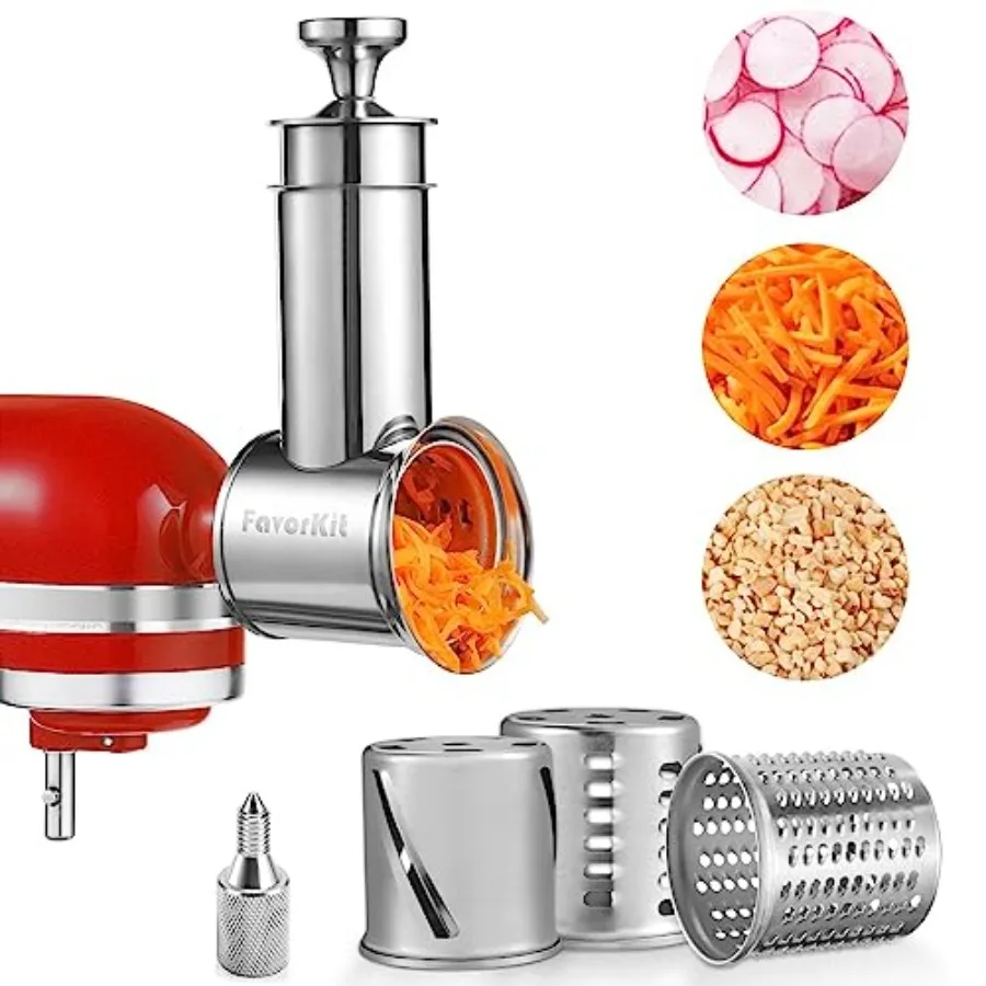 

Насадка-измельчитель FavorKit из нержавеющей стали для миксеров KitchenAid, безопасная для посудомоечных машин, для приготовления салатов и измельчения сыра