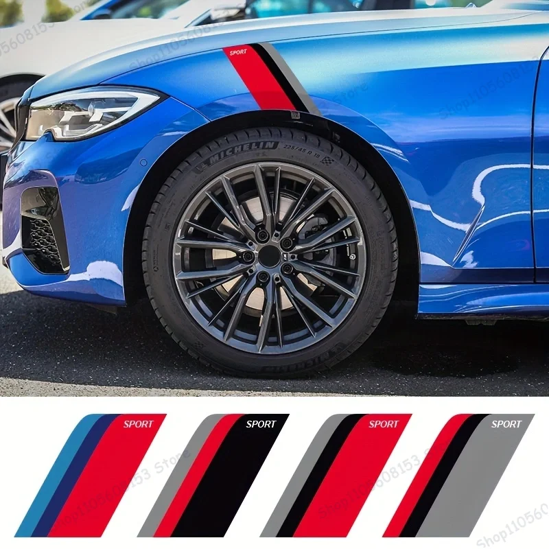 2pcs Sports Mind Decal Car Sports Car SUV Hood Body Side Window Reflective Vinyl Trim Graphic Sticker, Car Exterior Stickers