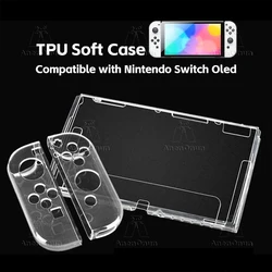 Switch Oled Full Protective Transparent Case, Anti-Fall, Anti-Scratch, Anti-Slip, TPU Soft Shell, Acessórios de capa clara