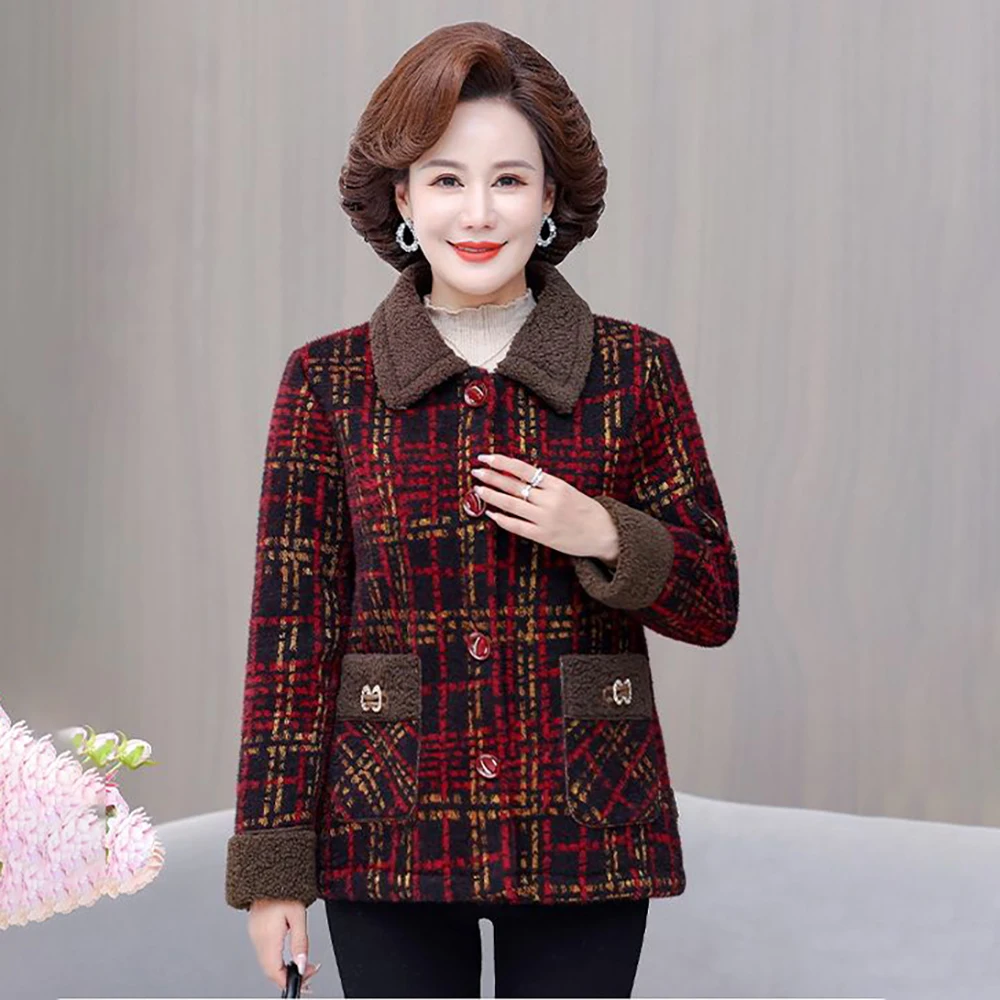 Lovepeapomelo Tweed Traf Long Senior 60 Print Polyester Zhejiang Wool Blends Women Time-limited