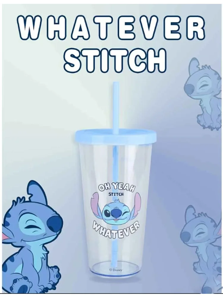 공식 스티치 인쇄 텀블러 밀짚 728ml 학교 대학 체육관 야외 여름 음료 병을위한 경량 플라스틱 컵