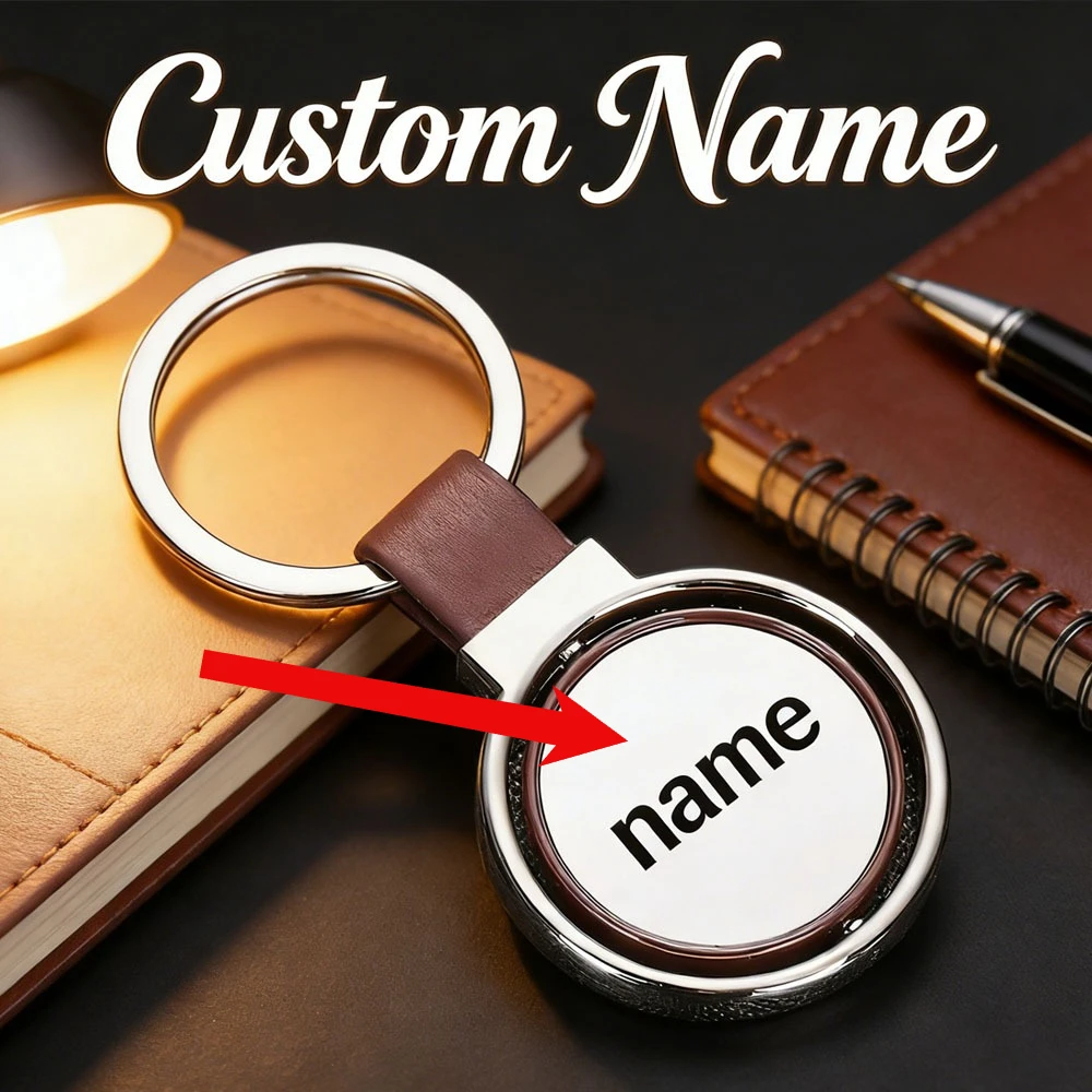 

Персонализированный вращающийся брелок для ключей с логотипом, для мужчин и женщин, креативный металлический брелок-подарок