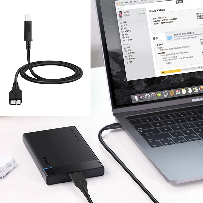 USB Type-C 3.1 to Micro B Convert Cable Data Sync Adapter Charging Cord for Macbook HDD SSD Hard Disk Drive Camera Extend Wire