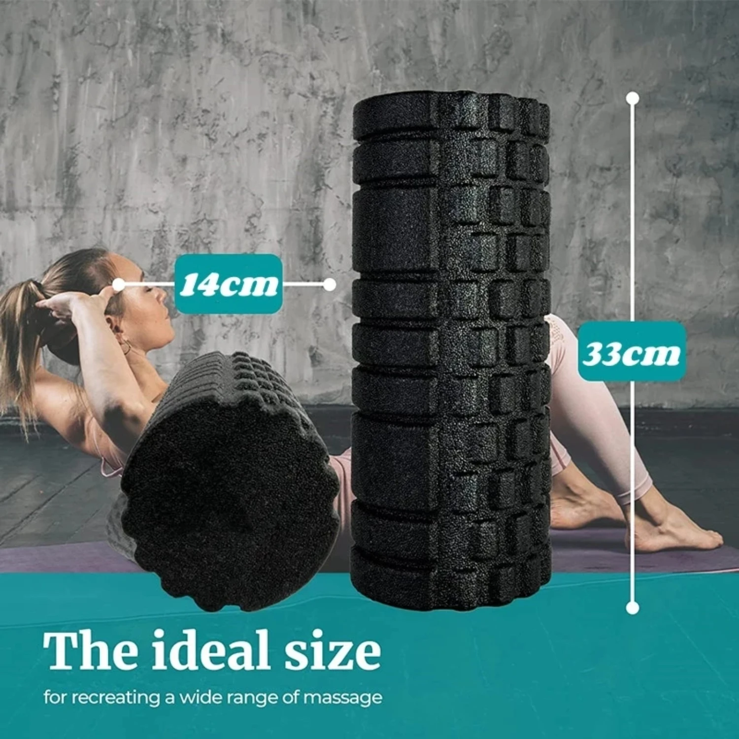 Enhance flexibility and speed up recovery time with this grooved 33cm solid color foam roller designed for yoga, pilates, and fi